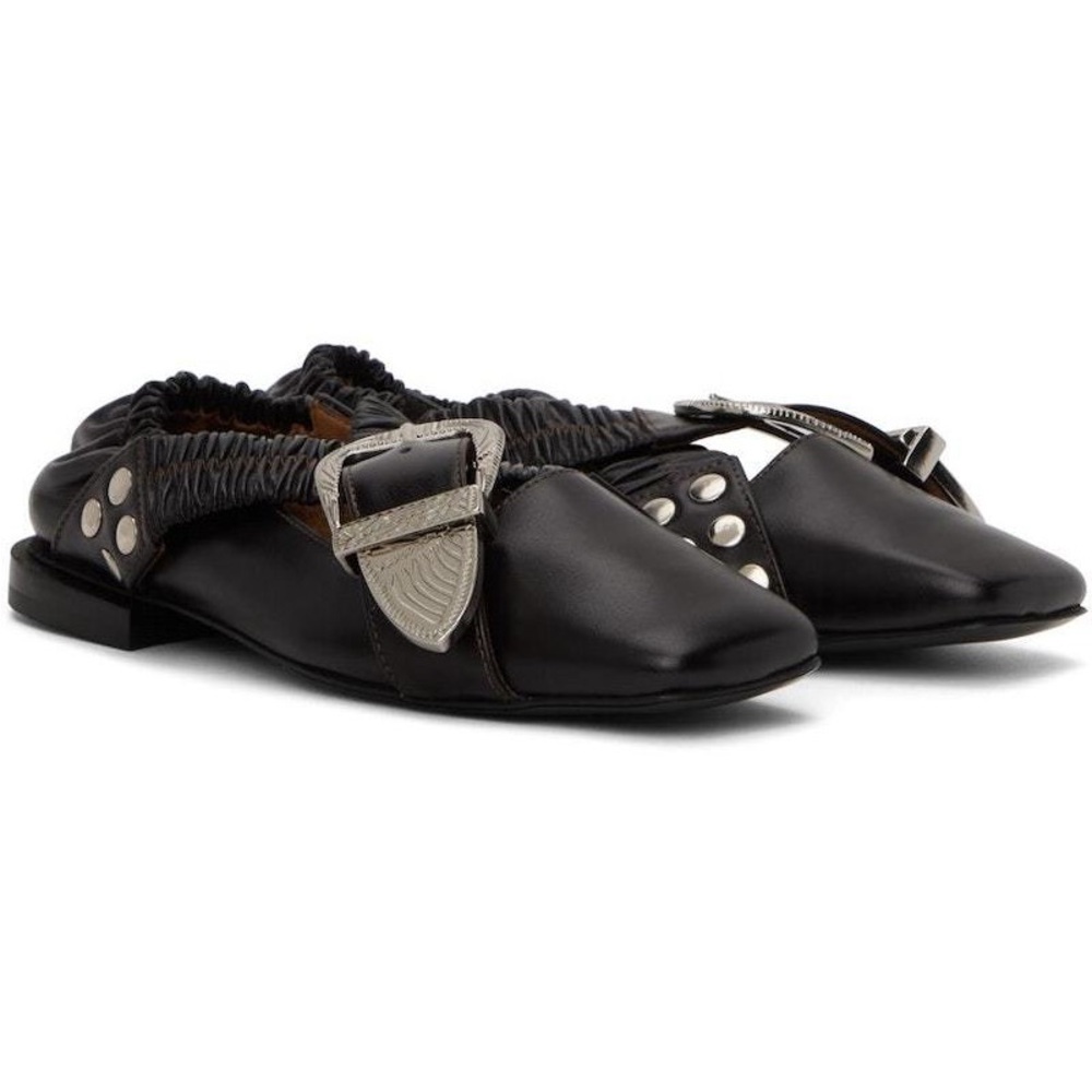TOGA PULLA Ballet Flats gently worn with silver hardware, size 39.5.